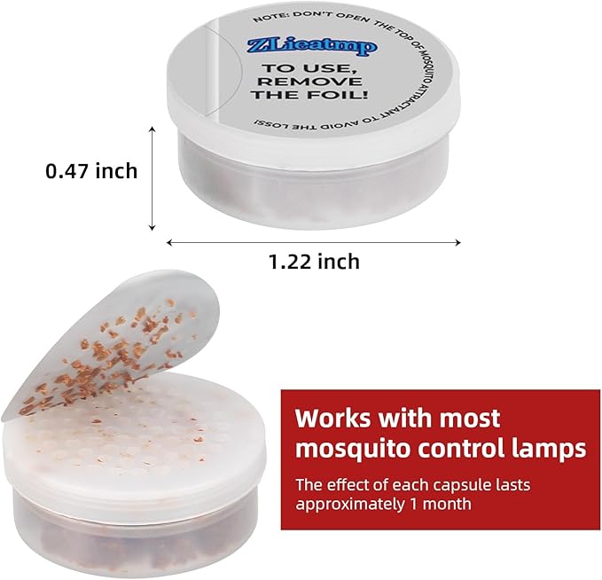 2025 Upgraded Pest Lures for Bug Zappers, 360-Day Lasting Lure Mosquito Attractant Bait Refill for Fly Traps, 12 Pack High Catch Rate Mosquito Attractant Indoor/Outdoor Traps