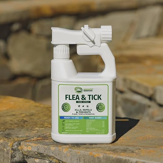 Mosquito Magician Flea and Tick Yard Spray with Hose End Sprayer – Mosquito & Tick Killer and Repellent, Flea Treatment & Outdoor Bug Control for Lawn, Garden & Backyard – Mint Scent, 32 OZ