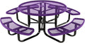 COATEDOUTDOORFURNITURE Heavy-Duty Portable Outdoor Kids Table with Umbrella Hole, Expanded Metal Kids Picnic Table, Commercial-Grade, Made in America (46 in, Round, Childrens, Purple)