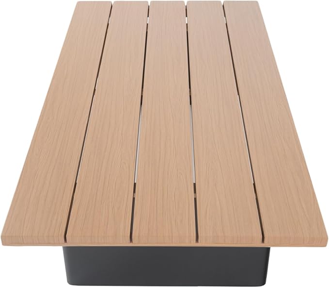 Ulax furniture Patio Aluminum Rectangular Coffee Table, Outdoor Patio Table