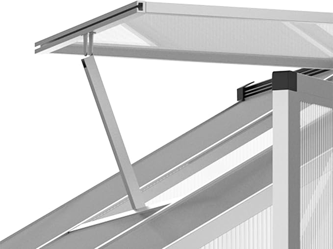 Outsunny 6' x 6' Greenhouse for Outdoors, Polycarbonate Greenhouse with Rain Gutter and Roof Vent, Aluminum Walk-in Green Houses for Outside Patio Backyard Garden