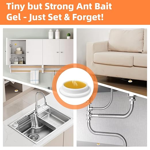 48 PCS Ant Killer Gel Bait Stations, Extra Strengthen Ant Bait Traps, Long-Lasting Effective Pest Gel for Carpenter Ants and Other Common Household Ants, No Mess Easy Use, Safe for Pets and Kids
