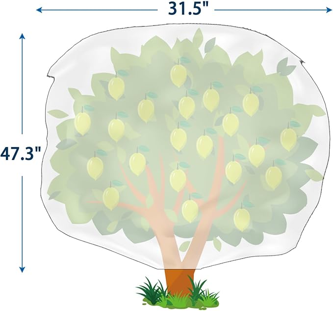 Homimp Plant Covers Freeze Protection, 4 Pack Frost Covers with Zipper Drawstring (31.5" x 47.3") Plant Protection Cover Bags for Outdoor Winter Frost Cold Weather Shrubs Trees Jacket Covers(Green)