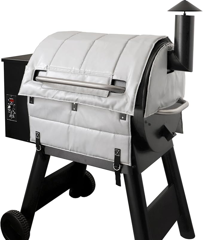 Grill Insulated Blanket for Traeger Pro 22 575 Smoker Cover Ironwood 650 Lil' Tex Elite Thermal Insulation BAC626 Replacement Parts Insulator Wood Pellet Grills BBQ Winter Accessory
