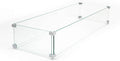 AMS Fireplace | Fire Pit Table Square/Rectangular Tempered Glass Wind Guard-Fire Flame Guard 1/4" Thick Wind Guard - Flame Guard (43" Long x 13" Wide x 7 High)