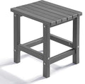 PASAMIC Adirondack Square Outdoor Side Table, HDPE Small Outdoor Table, Patio End Table for Patio, Pool, Backyard, Weather-Resistant (Grey)