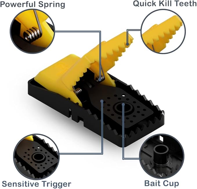 RinneTraps| 24 Pack | Snap N Trap | Mouse Trap | One Touch Setup | Reusable | Quick Kill (24)
