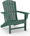 GREENVINES Adirondack Chair | HDPE Plastic | Oversized Fire Pit Chairs | All Weather | Forest | Poly Lumber | for Outdoor Deck Backyard Patio Garden
