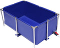 Canvas Fish Pond Pool,Fish Pond Liner,Durable Framed Above Ground Fish Pond Pool with Thickened PVC Liner for Fish Farming, Aquatic Breeding & Backyard Water Gardens (47 FT, Leak-Proof Design)