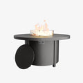 48" Round Propane Fire Pit,Steel Tabletop Fire Pit,55000 BTU Auto-Ignition Gas Fire Pits with Lid & Windproof Glass for Outdoor,Patio,Backyard