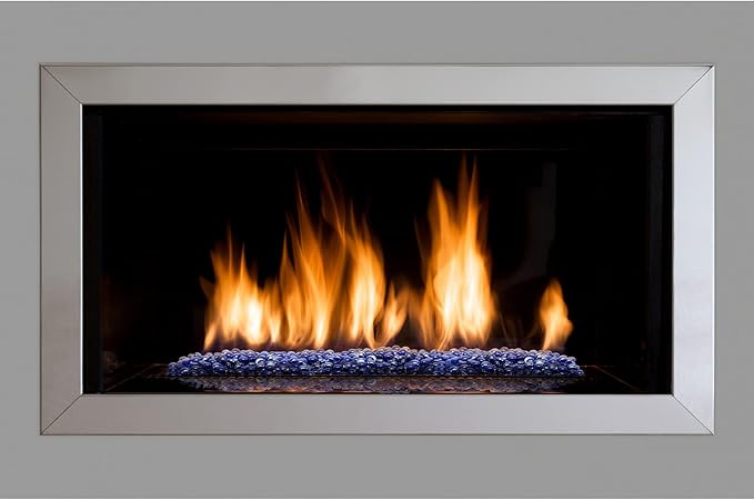Stanbroil 10-Pound Fire Glass Beads - 1/2 inch Luster Fire Glass Drops for Fireplace Fire Pit | Gas Log Sets | Landscaping | Fish Tank, Royal Cobalt Blue Luster
