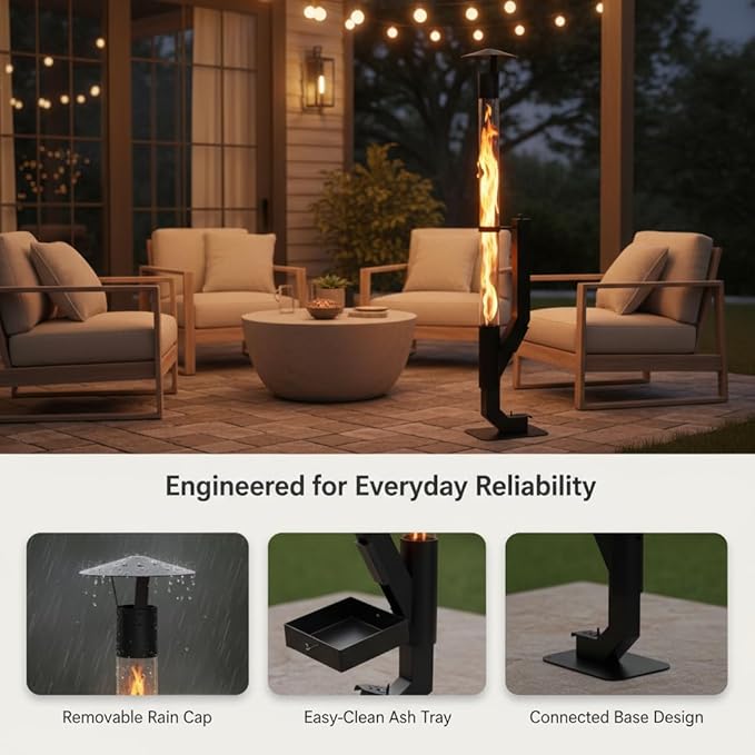 yoyomax Wood Pellet Patio Heater,Outdoor Pellet Heater,Portable Wood Pellet Fire Pit with Ash Tray Patio Rocket Stove for Backyard Camping Garden Balcony