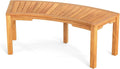 RELAX4LIFE Wooden Outdoor Curved Bench - Acacia Wood Garden Bench w/Slatted Seat, 2-Person Outside Backless Seating for Porch Backyard Deck Park, 800 LBS Load Capacity, Patio Fire Pit Bench (1, 45'')