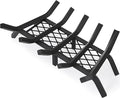 G GOOD GAIN Fireplace Grate with Ember Retainer, 20" Heavy Duty Steel Indoor, Chimney Hearth Wood Stove Burning Rack Holder,1/2 Bar Fire Place Asseccories for Outdoor, Fire Pits, Camping.