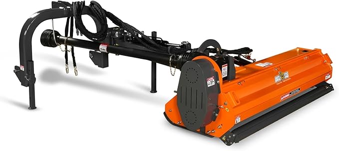 72" PTO Drive 3 Point Hitch Offset Flail Ditch Bank Mower for 70-100HP CAT 2 Tractor, 90'' Offset Distance,55°/90° Rotation Angle, 18 Hammers, Model VAM72