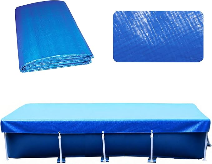 157 x 83 in Rectangle Pool Cover, 13x7 Rectangular Frame Swimming, 13 Foot Pool Cover, Durable PE Tarpaulin Dust Proof Rain Proof Garden Outdoor Above Ground Square Pools Cover (157''x83'')