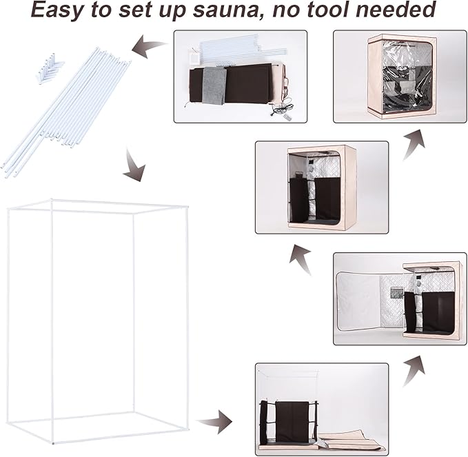 2 Person Portable Full Spectrum Infrared Sauna, Full Size Large Space Spa Tent with Remote Control,1600W Fast Heating, Foldable Chairs & LED Therapy Light, Home Spa for Relaxation (47.2"x35.4"x63")