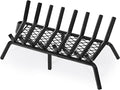 G GOOD GAIN Fireplace Grate with Ember Retainer, 28" Heavy Duty Steel Indoor, Chimney Hearth Wood Stove Rack Holder,1/2 Bar Fire Place Asseccories for Outdoor, Fire Pits, Camping.