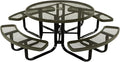 COATEDOUTDOORFURNITURE Heavy-Duty Portable Outdoor Kids Table with Umbrella Hole, Expanded Metal Kids Picnic Table, Commercial-Grade, Made in America (46 in, Round, Childrens, Textured Gold Vein)