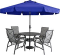 MASTERCANOPY Valance Patio Umbrella for Outdoor Table Market -8 Ribs (9ft, Blue)