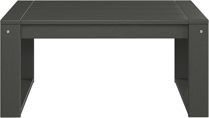 WestinTrends Montara Modern Outdoor HDPE Rectangle Patio Coffee Table, Gray