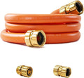 5/8" x 5ft Hybrid Garden Hose, Custom Length, -40°F to 150°, NO Kink, Flexible, Leakproof water Hose With Additional Customizable Solid GHT Fittings, Female to Female Leader Hose
