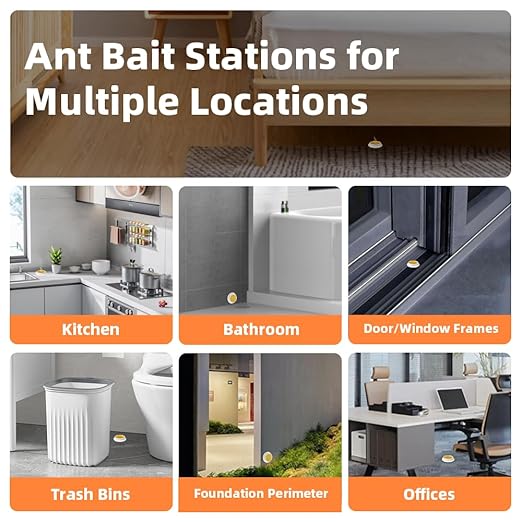 48 PCS Ant Killer Gel Bait Stations, Extra Strengthen Ant Bait Traps, Long-Lasting Effective Pest Gel for Carpenter Ants and Other Common Household Ants, No Mess Easy Use, Safe for Pets and Kids