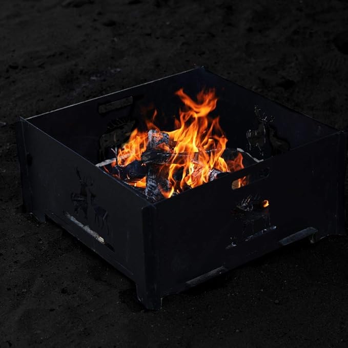 Portable Plug Fire Pit, 15.8 Inch Collapsible Firepits for Outside Wood Burning, Folding Outdoor Indoor Accessories for BBQ Camping Travel or Picnic, Foldable Fire Pits Bonfire of Backyard Patio