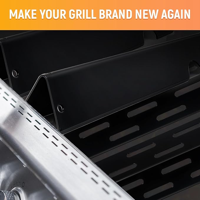 RuiTEERS Grill Flavorizer Bars Heat Deflectors BBQ Gas Grill Replacement Parts for Weber Genesis II E-410, S-410, LX E-440, S-440, Weber 66041, 66033, 66796, 17" Porcelain Steel Grill Heat Plate