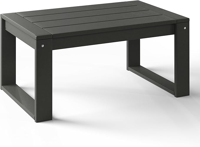 WestinTrends Montara Modern Outdoor HDPE Rectangle Patio Coffee Table, Gray