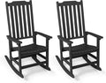 Outdoor Rocking Chairs Set of 2, Oversized All Weather High Back Porch Rocker, Patio Rockers for Outside