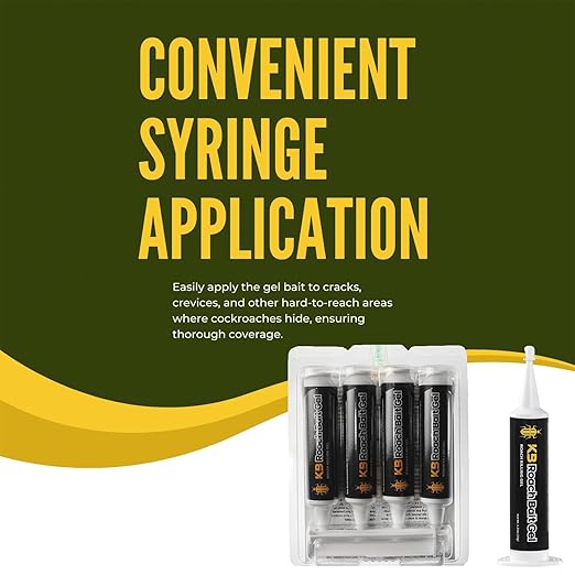 Roach Killer Bait Gel | Pest Control Efficacy for German(99%) & American(97%) Cockroaches | 16 Syringe Pack with Optigard-Like Efficacy | Safe & Powerful Cockroach Bane Solution |