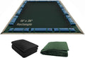 Buffalo Blizzard Supreme Winter Cover Bundle for 18 ft x 36 ft Rectangle Inground or Above Ground Swimming Pools | Green/Black with 5 ft Overlap | Includes Leaf Net Cover