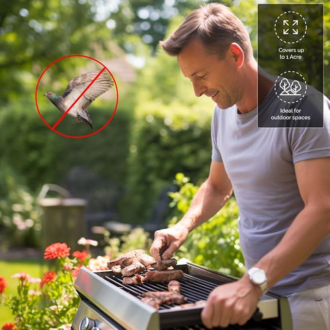 Bird-X BirdXPeller Pro Electronic Bird Preventer Version 2, Sonic Decoy Device, Perfect for Crows, Blackbirds, Grackles, Cormorants, and Ravens, Covers up to 1 Acre, 3-5 kHz Frequency