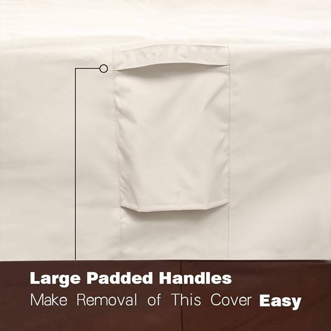 Vailge Patio Chair Covers, Lounge Deep Seat Cover, Heavy Duty and Waterproof Outdoor Lawn Patio Furniture Covers (2 Pack - Small, Beige & Brown)