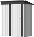 Flamaker 5x3 FT Storage Shed Waterproof Metal Garden Shed with Lockable Door Utility Tool Shed Outdoor Storage for Backyard, Patio and Lawn, White