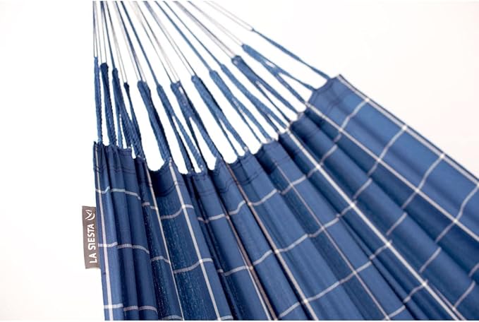 LA SIESTA Brisa Classic Hammock, Handmade, Weather-Resistant, Tear-Resistant Hammock for Indoor & Outdoor Relaxation, Size-Double - Marine