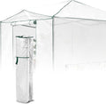 EAGLE PEAK Replacement Cover for 12x8 Portable Walk-in Pop up Greenhouse, Front and Rear Roll-Up Zipper Entry Doors and 4 Large Roll-Up Side Windows (Frame Not Included), White