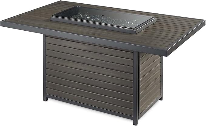 The Outdoor GreatRoom Company Brooks Fire Pit Table with Electronic Ignition (BRK-1224-19-K-CF-DSI-LP), Propane, 30.75x50-Inches