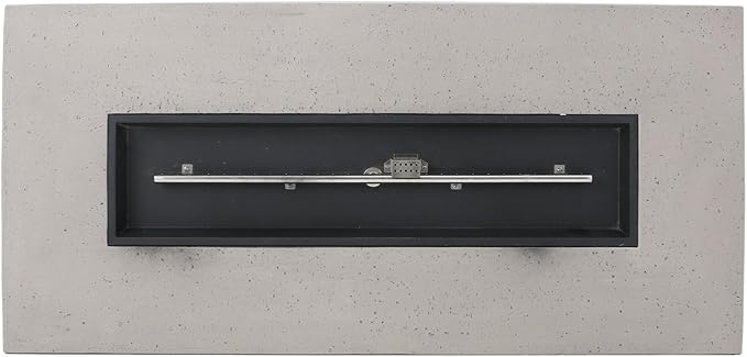 Merax 56" Rectangular MGO Propane Fire Pit Table, 50,000 BTU Outdoor Patio Heater with Modern Concrete Design for Backyard, Deck, Garden (Tank Cover Not Included), Light Grey
