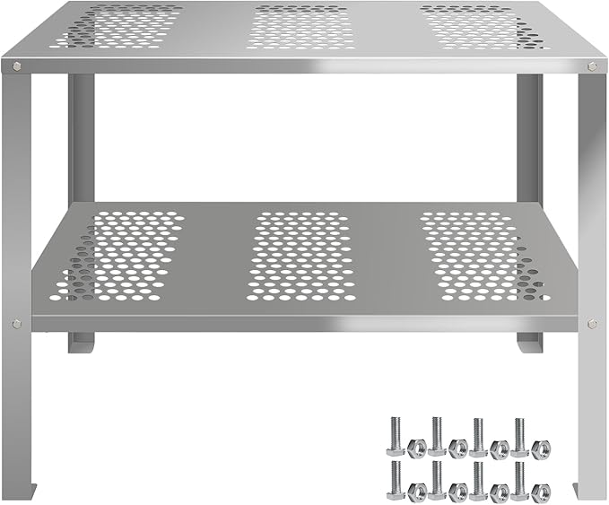 Outdoor Stainless Steel Potting Bench with Storage, Metal Garden Potting Table with Metal Tabletop and Shelf, Potting Work Bench Station for Garden, Patio, Backyard