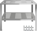 Outdoor Stainless Steel Potting Bench with Storage, Metal Garden Potting Table with Metal Tabletop and Shelf, Potting Work Bench Station for Garden, Patio, Backyard