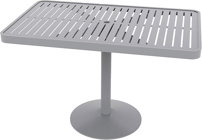 Wabash Valley Slat Dining Table - Seats 2-4 People | Rectangle or Square | Powder-Coated Finish, Weather-Resistant | Umbrella Compatible | Hanna Collection