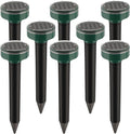 8 Pack Mole Repellent Solar Powered, Snake Repellent Outdoor for Yard, Ultrasonic Deterrent Stakes for Mole, Vole, Gopher, Groundhog, Chipmunk, Waterproof Armadillo Repeller for Lawns Garden