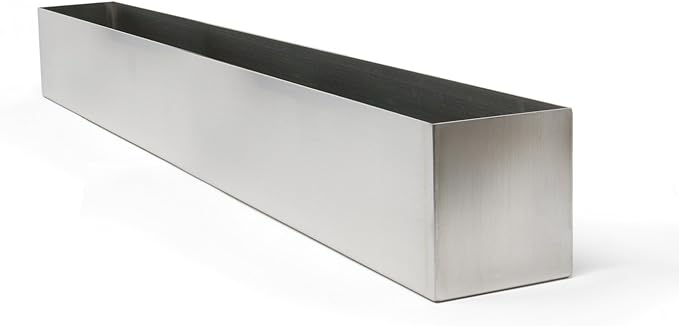 Buhbo Modern Trough Rectangle Planter 32 inch, Brushed Stainless Steel