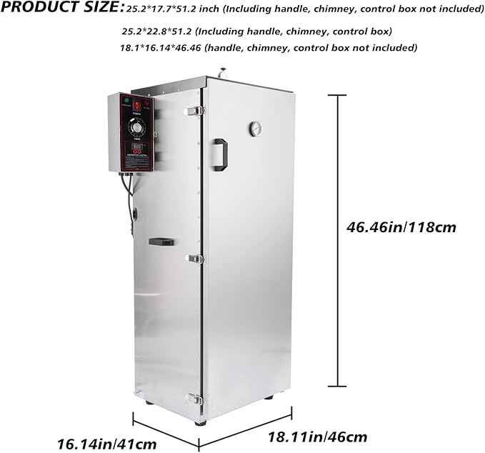 HAKKA Commercial Electric Smoker, Vertical Smoke Oven 8 Racks for BBQ Grill Outdoor Indoor Home Cooking Pastrami, Sausage, Bacon, Smoked Chicken, Smoked Pork (DSH-S50B)