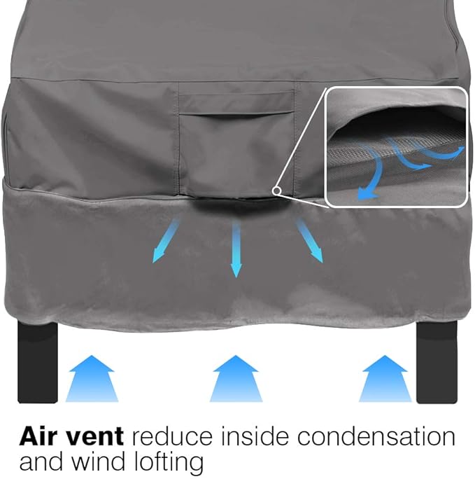Vailge Patio Chair Covers, Lounge Deep Seat Cover, Heavy Duty and Waterproof Outdoor Lawn Patio Furniture Covers (Large, Grey)