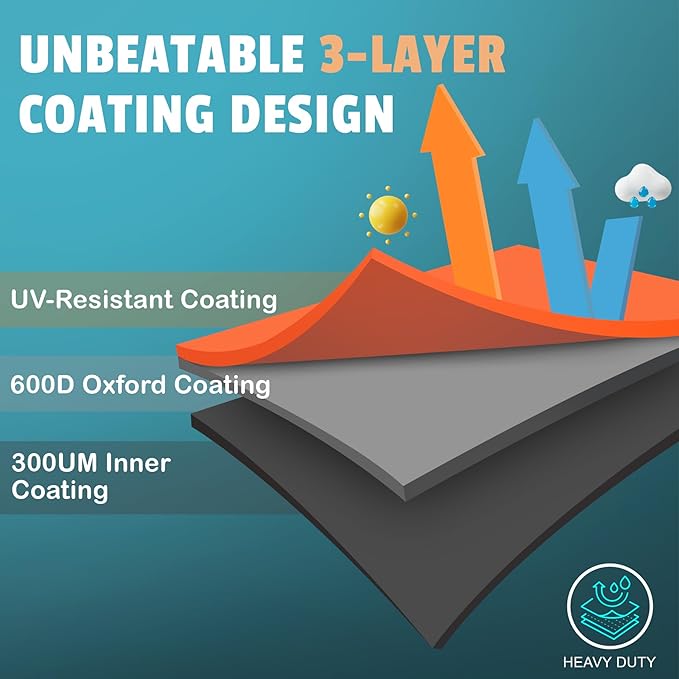 HomWanna Grill Cover 60 Inch - Superior BBQ Cover for Weber Genesis 300 Series Gas Grill - 600D Outdoor Barbecue Covers for Weber Genesis ii 300, Dyna-glo, Char-Broil, Nexgrill, Monument and Brinkmann