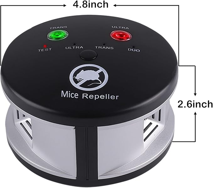 Ultrasonic Mouse Repellent Indoor,Rodent Repellent Electronic Plug in, Multi-Mode Variable Frequency 360° Ultrasonic Squirrels Mice Repeller for House Basement Office Garage Warehouse RVs