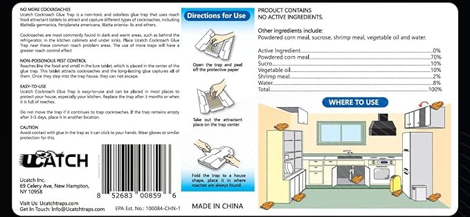 Roach Traps Indoor - 24 Pack Roach Traps | Effective German Roach Killer for Home Infestation - Child and Pet Safe Cockroach Trap Easy-to-Use Glue Traps for Roaches – UCatch